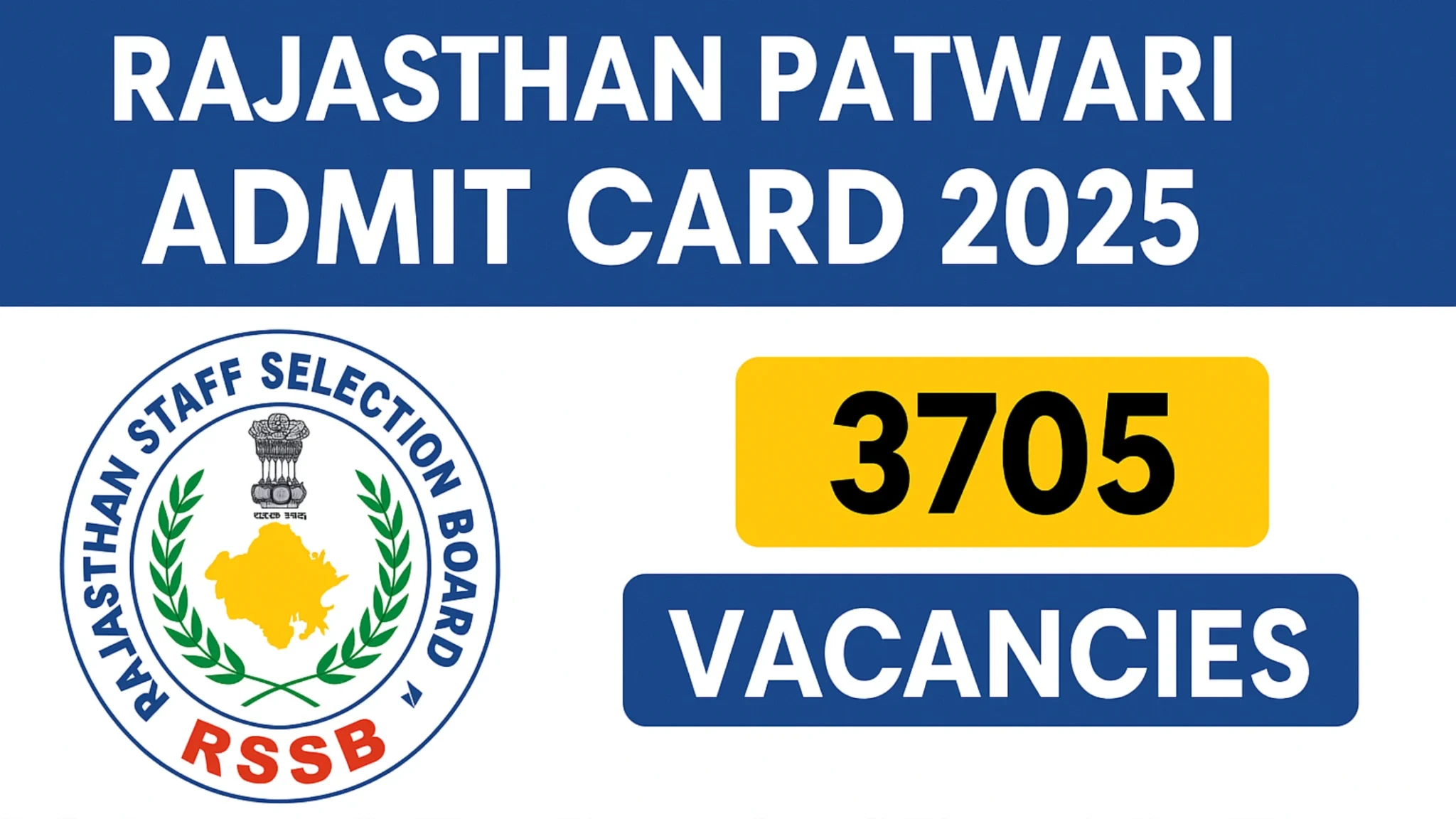 RSSB Rajasthan Patwari Admit Card 2025 Out